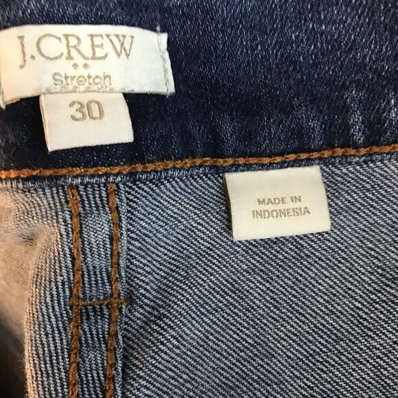 J. Crew Womens Jeans Stretch Size 30 Dark Wash‎ Cotton Distressed Mid Rise Blue - Picture 2 of 8